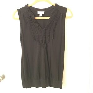 Black Ann Taylor Loft Sleeveless Top